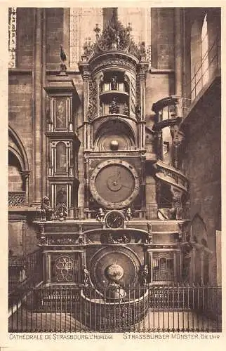 A727 Frankreich Strassburg Straßburg Dom Uhr Vintage Postkarte