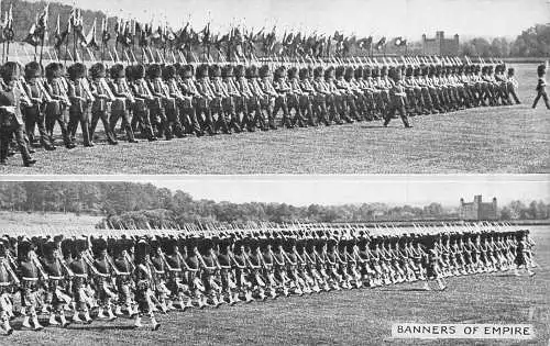 A731 Militär Aldershot Tattoo Banner der Empire Guards Vintage Postkarte