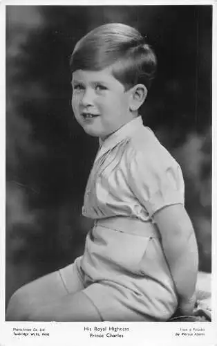 A731 British Royalty Prince (King) Charles as a Child Vintage Postkarte