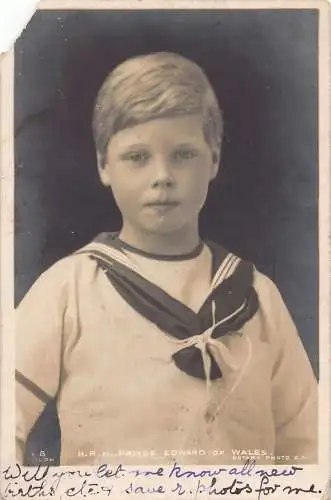 A732 British Royalty 1906 Prince Edward of Wales in Sailor Uniform RPPC Postkarte