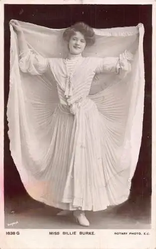 A733 Edwardianische britische Schauspielerin Miss Billie Burke posiert Vintage Postkarte
