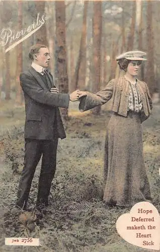 A734 Sprüche Liebe Romantik Paar Hoffnung angeboten macht das Herz krank Postkarte