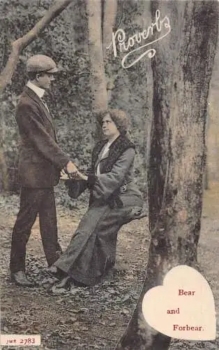 A734 Sprichwörter Liebe Romantik Paar Händchen halten Bär und Vorfahr Postkarte