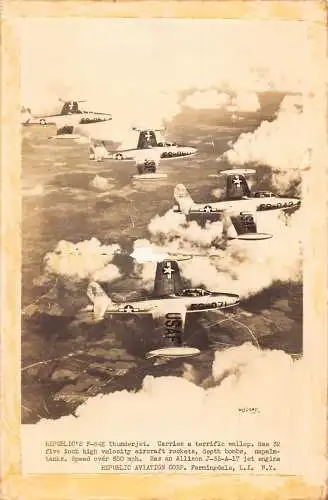 A736 Militärflugzeug Republik F86E Thunderjet US Vintage Postkarte