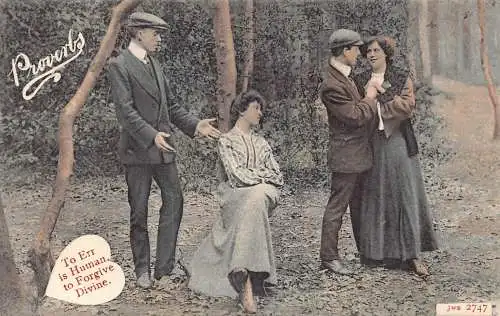A737 Sprichwort Paar Liebe Romantik Der Irr ist menschlich zu vergeben ist göttlich Postkarte