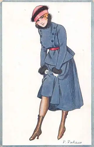 L480 Glamour Risque Beauty signed F Fabiano Vintage Postkarte