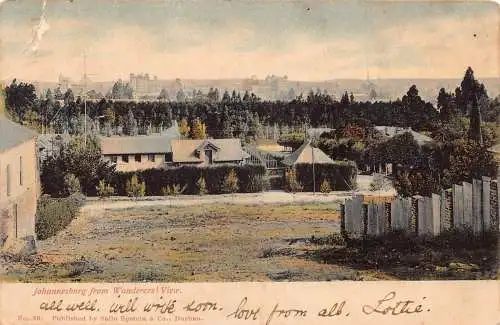 A740 Südafrika Johannesburg aus Wanderer's View Vintage Postkarte