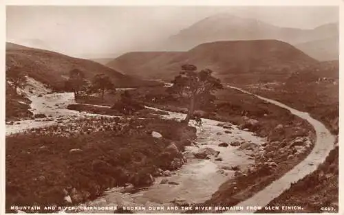 A741 Schottland Cairngorms Sgoran Dubh und Fluss Beanaidh RPPC Vintage Postkarte
