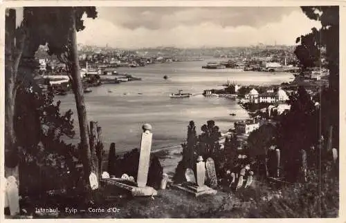 A742 Türkei Istanbul Eyip Corne d'Or RPPC Vintage Postkarte