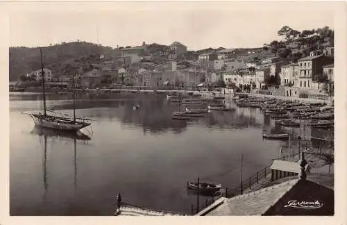 A745 Spanien Mallorca Soller Puerto Boote RPPC Vintage Postkarte