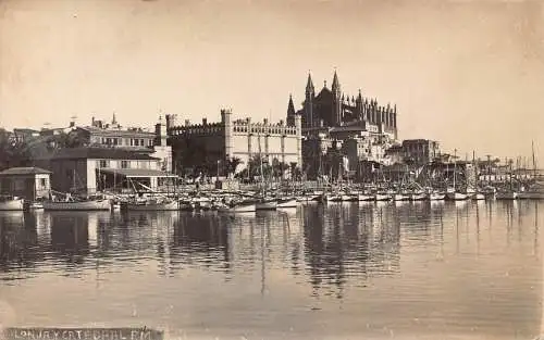 A745 Spanien Palma de Mallorca Lonja Kathedrale RPPC Vintage Postkarte