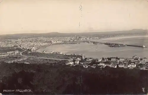 A745 Spanien Palma de Mallorca Gesamtansicht RPPC Vintage Postkarte
