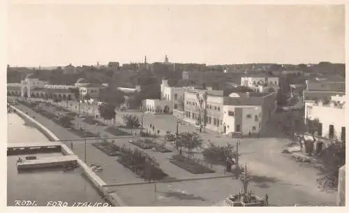 A746 Griechenland Rhodos Rodi Foro Italico Forum RPPC Vintage Postkarte