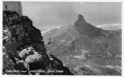 A749 Südafrika Kapstadt Seilbahn Seilbahn Löwenkopf Vintage Postkarte