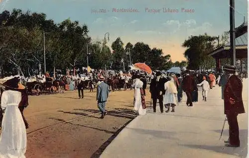 A750 Uruguay Montevideo Parque Urbano Paseo Park Vintage Postkarte