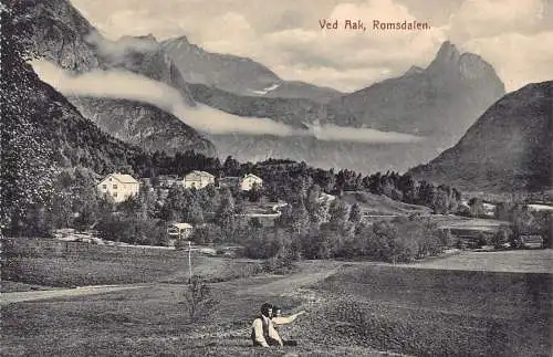 A750 Norwegen Ved Aak Romsdalen Mountain Boys Vintage Postkarte