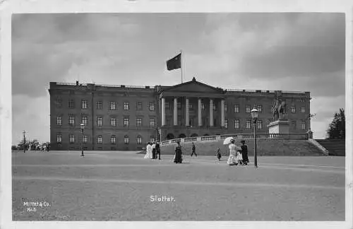 A751 Norwegen 1910 Slottet Königspalast Oslo RPPC Postkarte