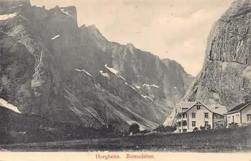 A751 Norwegen Horgheim Romsdalen Berge Vintage Postkarte