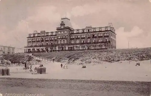 A754 Niederlande 1906 Zandvoort Grand Hotel Beach Vintage Postkarte