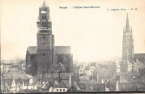A755 Belgien Brügge Eglise Saint Sauveur Kirche Vintage Postkarte