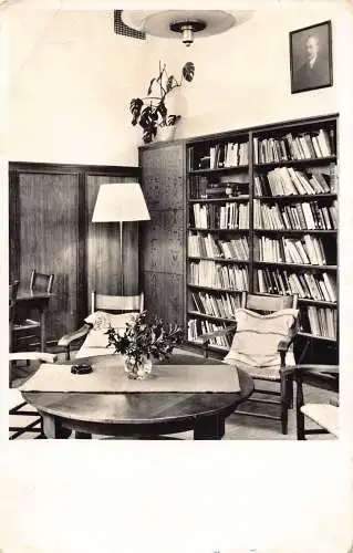 A757 Niederlande Oolgaardthuis Arnheim Bibliothek Bibliothek RPPC Vintage Postkarte