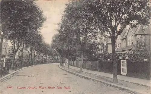 L482 England 1908 Queen Anne's Place Bush Hill Park Vintage Postkarte
