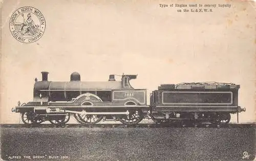 L482 London & North Western Railway Company Lokomotive Alfred The Great Postkarte