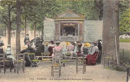 L483 Frankreich Paris Le Guignol des Champs-Elysees Puppenspiel 1906 Postkarte