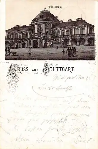L483 Deutschland Gruss aus Stuttgart 1900 Vintage Postkarte