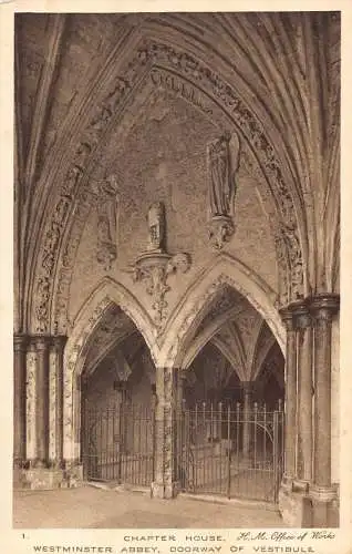 L239 England Kapitelhaus Westminster Abbey Tür des Vorraums Postkarte