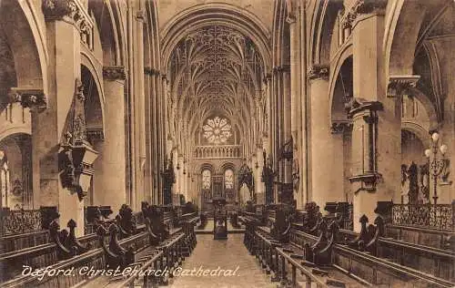 L240 England Christ Church Cathedral Interieur Vintage Postkarte