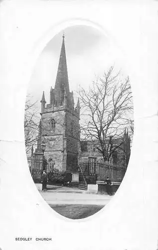 L240 England Sedgley Kirche geprägte Vintage Postkarte