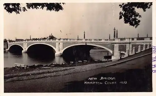L240 England 1933 New Bridge Hampton Court Vintage Postkarte