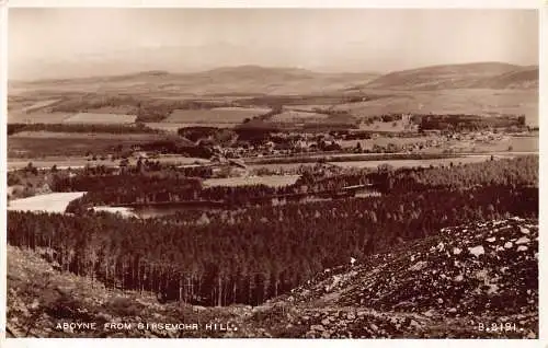 L241 Schottland 1955 Aboyne vom Birsemohre Hill Panoramablick RPPC Postkarte