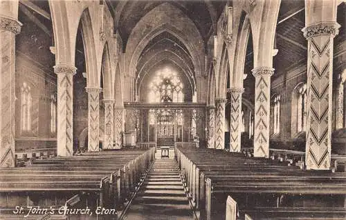 L240 England St John's Church Eton Interieur Vintage Postkarte