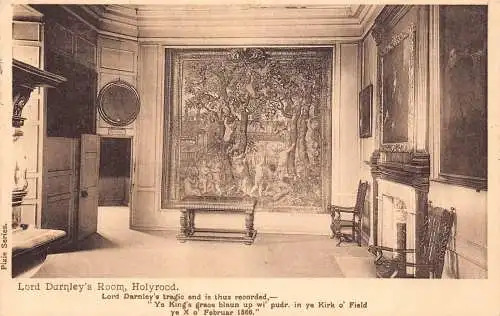 L239 England 1910 Lord Darnley's Rooms Holyrood Vintage Postkarte