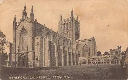L240 England 1924 Hereford Catheral aus SW Vintage Postkarte