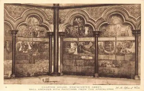 L239 England Chapter House Westminster Abbey Wall Arcades Gemälde Postkarte