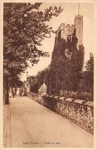 L240 England Leigh Kirche Leigh auf See Vintage Postkarte