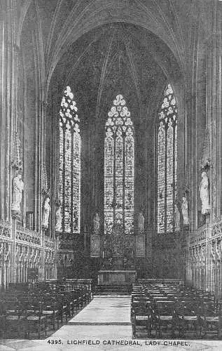 L240 England Lichfield Cathedral Lady Chapel Interior Vintage Postkarte