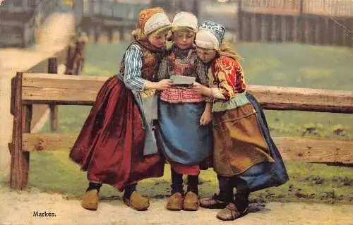 L044 Niederlande Marken Kinder Kostüm Vintage Postkarte