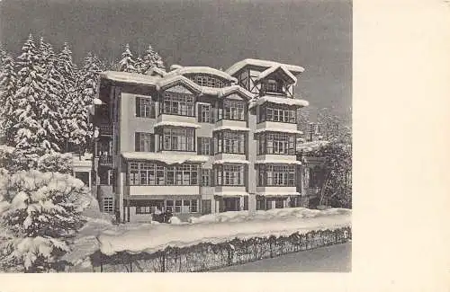 L024 Deutschland Berchtesgadener Pension Minerva im Winter Vintage Postkarte