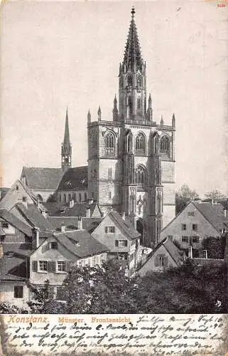 L024 Deutschland 1916 Konstanz Münster Frontansicht Vintage Postkarte