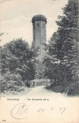 L024 Deutschland 1927 Heidelberg Der Königstuhl Turm Vintage Postkarte