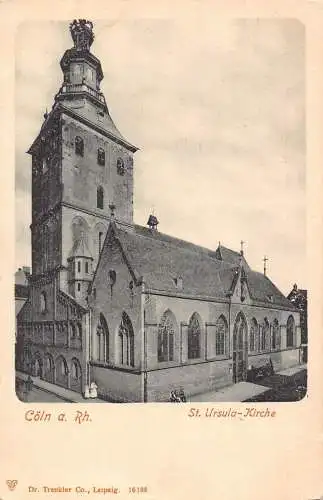 L025 Deutschland Köln am Rhein St Ursula Kirche Vintage Postkarte