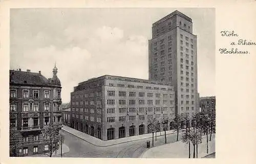 L024 Deutschland Köln am Rhein Hochhaus Vintage Postkarte