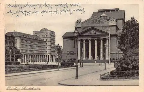 L023 Deutschland 1929 Duisburg, Stadttheater Vintage Postkarte
