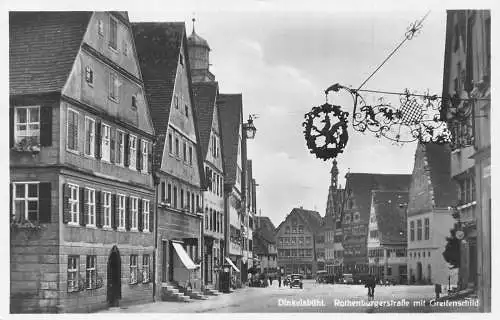 L024 Deutschland Dinkelsbühl Rothenburger Straße Greif RPPC Vintage Postkarte