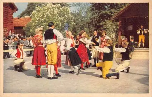 L044 Schweden Trachten Tanz Volkstrachten Vintage Postkarte