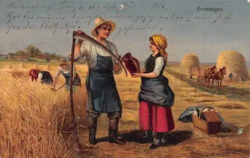 L044 Deutschland 1905 Ernte Landwirtschaft Vintage Postkarte